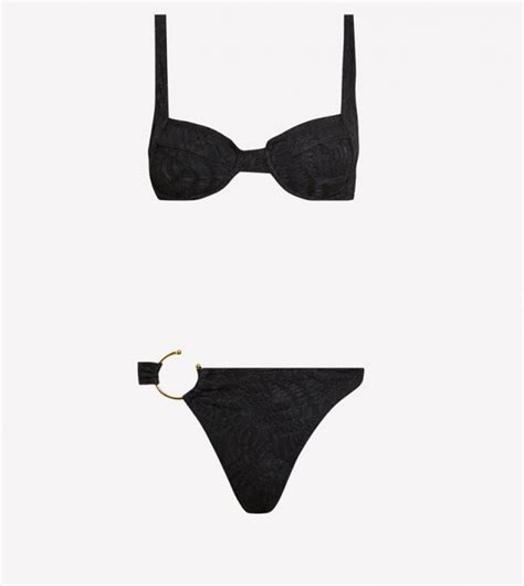 Buy Warehouse Wave Textured Underwire Ring Bikini Set In Black Thstreet Uae
