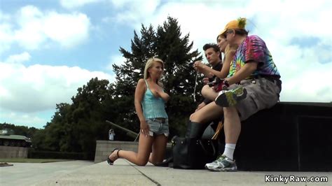 Natural Busty Babe Tormented For Tourists