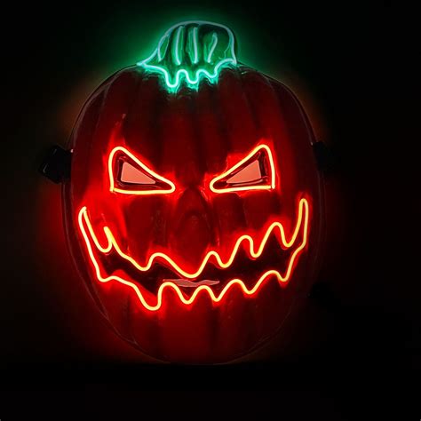 Halloween Pumpkin Light Up Mask El Wire Scary Mask For Halloween