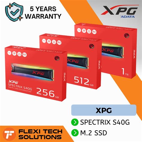 XPG SPECTRIX S40G RGB 1TB / 512GB / 256GB PCIe Gen3x4 M.2 2280 SSD ...