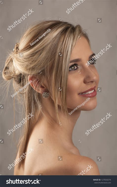 Portrait Beautiful Blonde Woman Hair Tied Stock Photo Shutterstock
