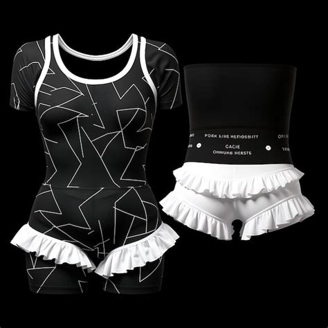 Premium Photo Isolated Of Ruffled Bikini Pantie And Bra Set Playful Ruffles Cotton Ble 3D