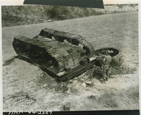 Destroyed US tank lies upside-down, Rians, France, 1944 | The Digital