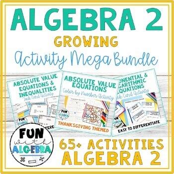 Algebra Activities Bundle By Fun With Algebra Tpt