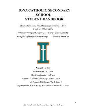 Fillable Online Iona Catholic Secondary School Academic Resource Fax