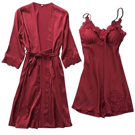 Lingerie Femmes Soie Dentelle Robe Robe Babydoll Chemise de Nuit Vêtements de Nuit Kimono