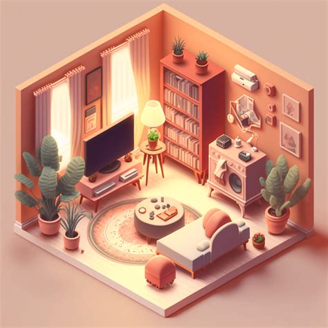 Isometric Living Room By Nikottroou On Deviantart