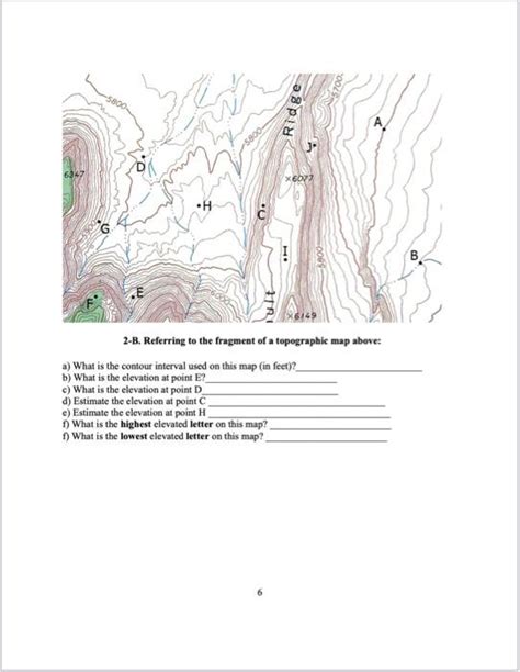 Solved Lab 8 Reading And Interpreting Topographic Maps