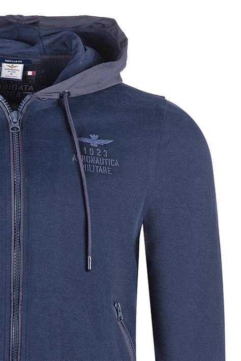 Толстовка мужская AERONAUTICA MILITARE, цвет Синий, состав 100% хлопок ...