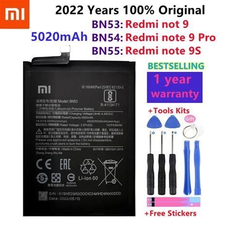 100 Original 5020mah Bn53 Bn54 Bn55 Replacement Battery For Xiaomi