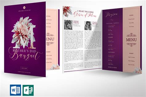 Mothers Day Banquet Program Word A Brochure Template By Godserv Designs