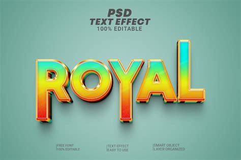 Premium PSD | 3d style Royal editable text effect