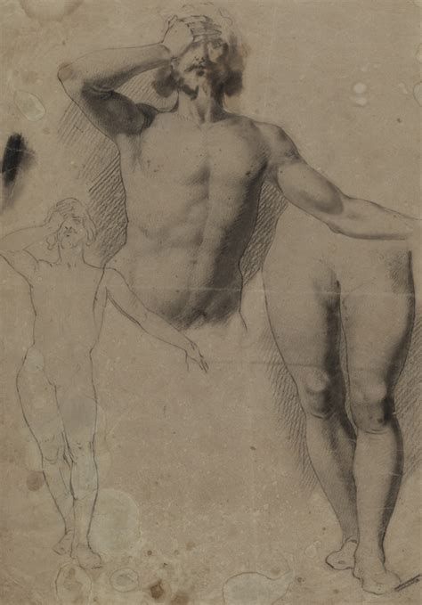 Peter Frederick Rothermel Figure Study Nude Man Standing Right Hand On Brow R Figure
