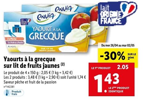 Promo Yaourts La Grecque Sur Lit De Fruits Jauens Chez Lidl