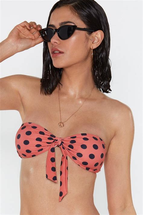 Tie Front Bandeau Bikini Top