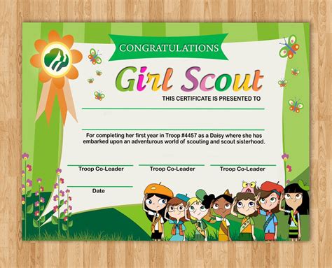 Girl Scout Certificate