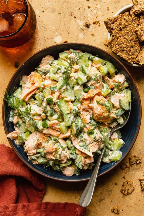 Dilly Salmon Salad Recipe With Lemon Healthy And Easy