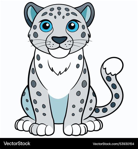 Cartoon Snow Leopard Drawing Snow Leopard Cartoon Graphic Snow