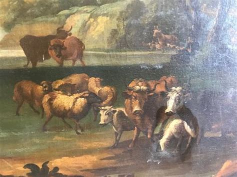 An Oil Painting Of A Farm