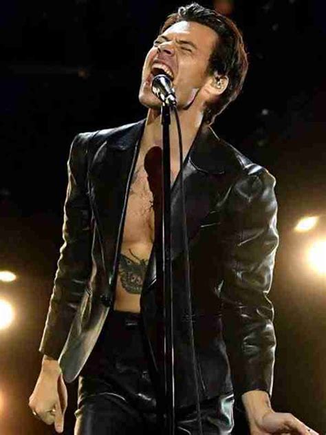 Grammy Award Harry Styles Leather Jacket The Movie Fashion