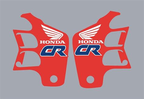 1989 1990 Honda Cr125 Shroud Decals Red 1990 Style