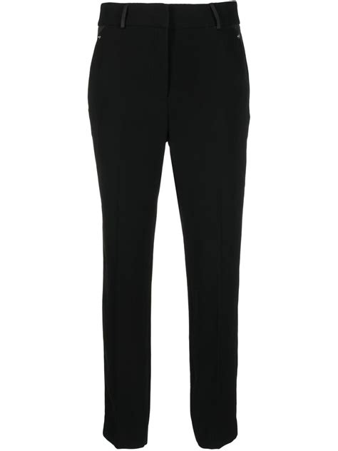 LIU JO satin-detail Cropped Trousers | Black | FARFETCH