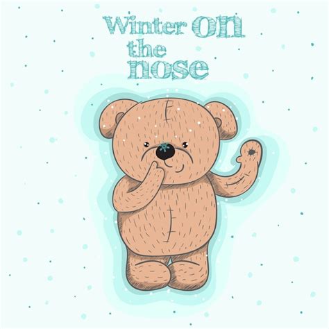 Premium Vector Christmas Card Cute Cartoon Polar Bear