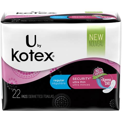 Kotex U By ® Security Ultra Thin Pads Regular Unscented