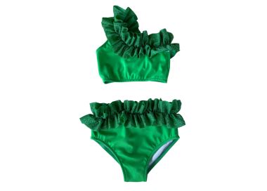 Bikini Monospalla Rouches Glitter Bambina Made Sull Isola Handmade