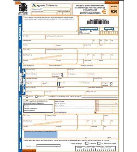Modelo 620 Cómo rellenar el formulario de transmisiones de vehículos