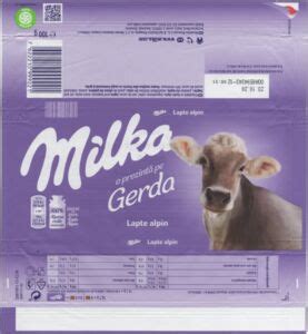 Envoltorio de chocolate Milka Alpine Milk o prezintă pe Gerda