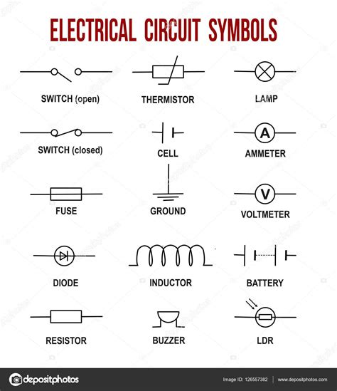 Electrical Circuit Symbols Stock Vector By ©roxanabalint 126557382