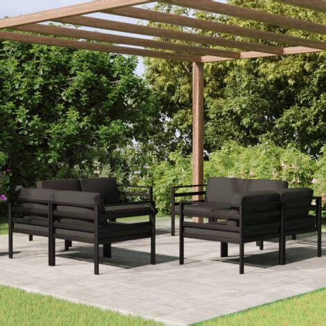 Tlg Garten Lounge Set Mit Kissen Aluminium Anthrazit