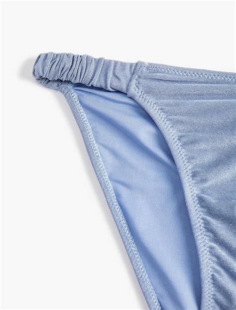 Mavi Kadın Bikini Altı Normal Bel Simli Büzgü Lastik Detaylı SAK MM Koton