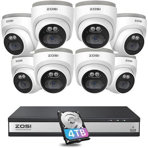 Zosi Channel Tb Poe Nvr Security Camera System With Wired Mp