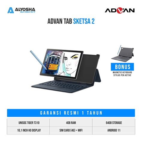 Jual ADVAN TAB SKETSA 2 UNISOC TIGER T310 4GB 64GB ANDROID 11