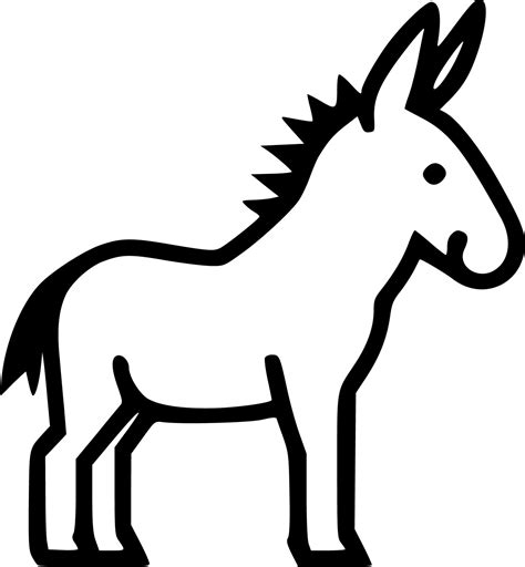 Donkey Black And White Vector Illustration 24163198 Vector Art At Vecteezy