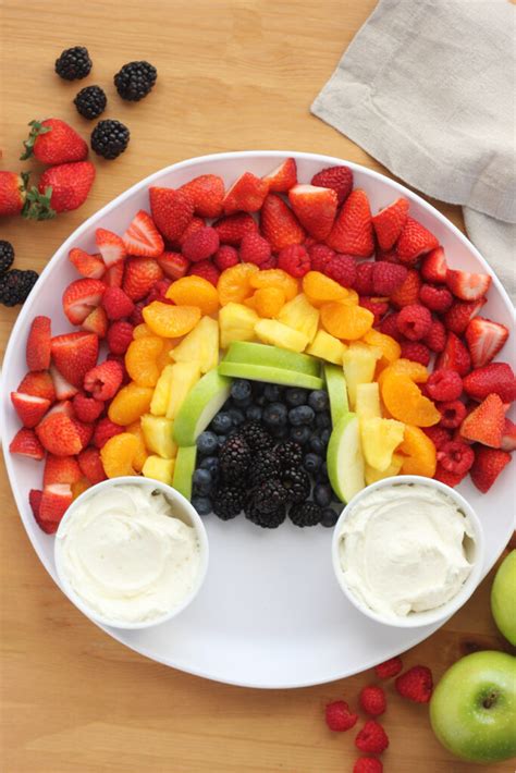 Easy Rainbow Fruit Tray with Fruit Dip - One Sweet Appetite