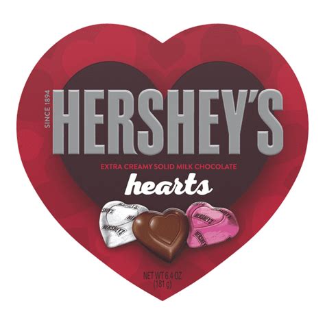 Hersheys Valentines Extra Creamy Milk Chocolate Hearts Heart Box 64 Oz