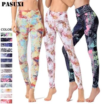 Pasuxi Hot Selling Woman Tight Fitting High Waist Casual Leggings Women Sports Graphic Printed