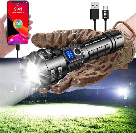 AIFIRE Worlds Brightest Flashlight 200000 Lumens OLED Charging Display