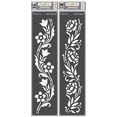 Craftreat Floral Border Stencils For Painting On Wood Canvas Paper