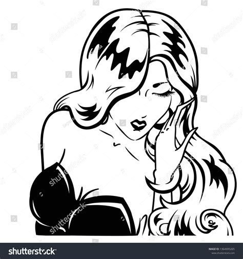 Vintage Blonde Pin Woman Portrait Long Stock Vector Royalty Free Shutterstock