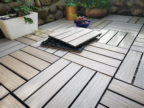 Buy Buimpome WPC Patio Deck Tiles DIY Interlocking Decking Tiles Floor