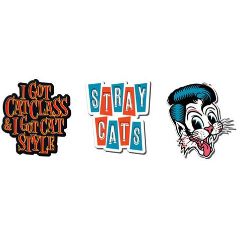 Stray Cats Enamel Lapel Pins Set Of 3 The Stray Cats