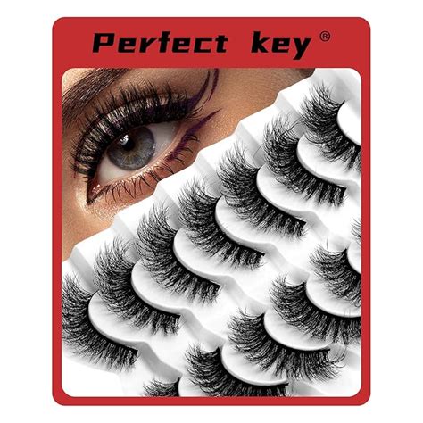 Amazon Perfect Key 7 Pairs Fluffy Mink Lashes Wispy Flase