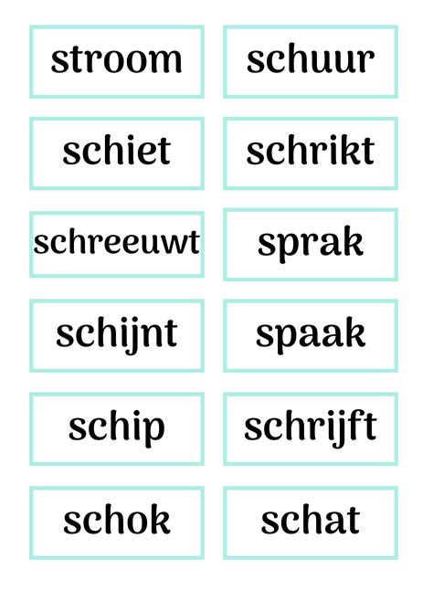 Woorden Met Sp Spr Sch Of Schr Werkblad En Lesideeën