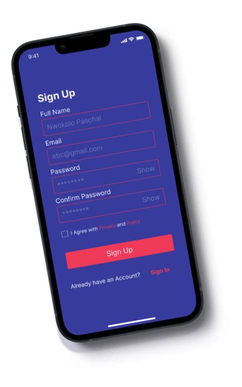 Mobile App Sign Up and Login Page :: Behance