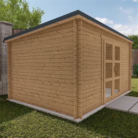 Abri Penty madriers 28mm traité 12m² tuiles Gardy Shelter