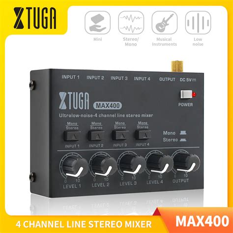 Xtuga Max Ultra Low Noise Channel Line Stereo Mixer Input